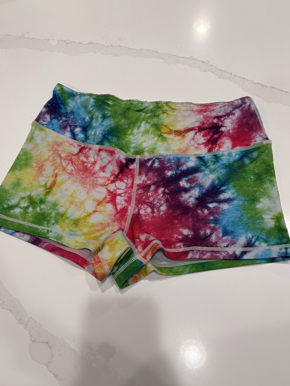 RokFit Tie-Dye Multicolor Women's Mid-rise Booty Shorts Athletic CrossFit Gym
